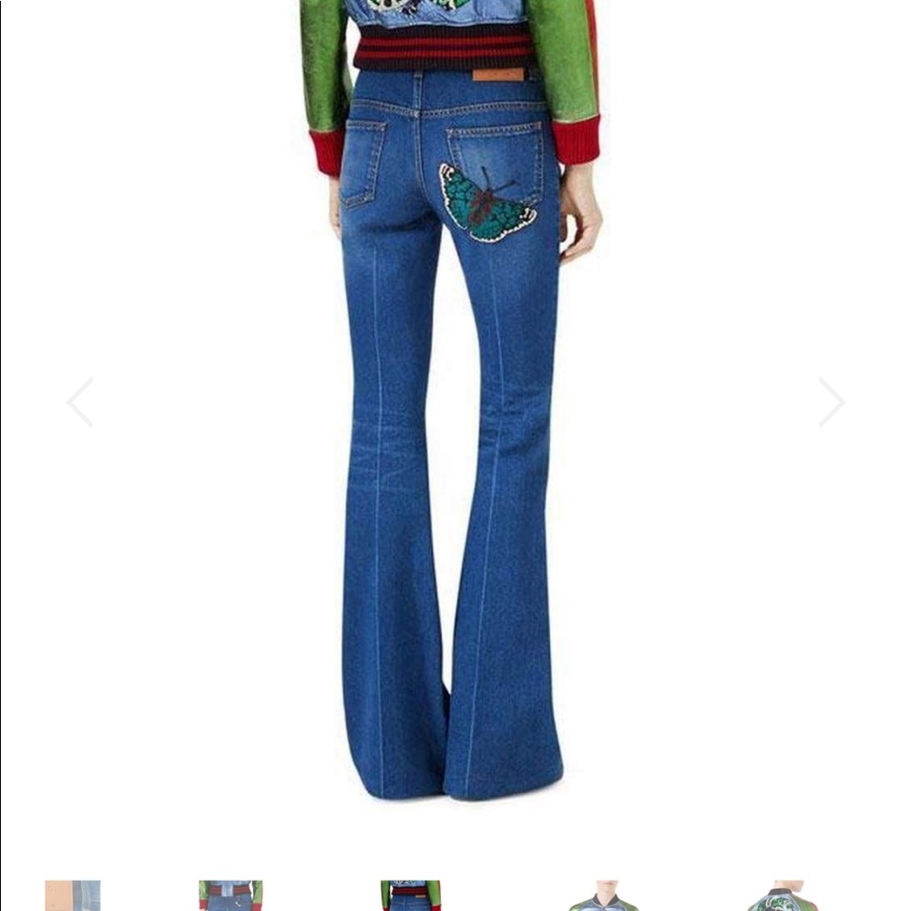 💕Gucci flare patch dark denim jeans - Picture 3 of 10